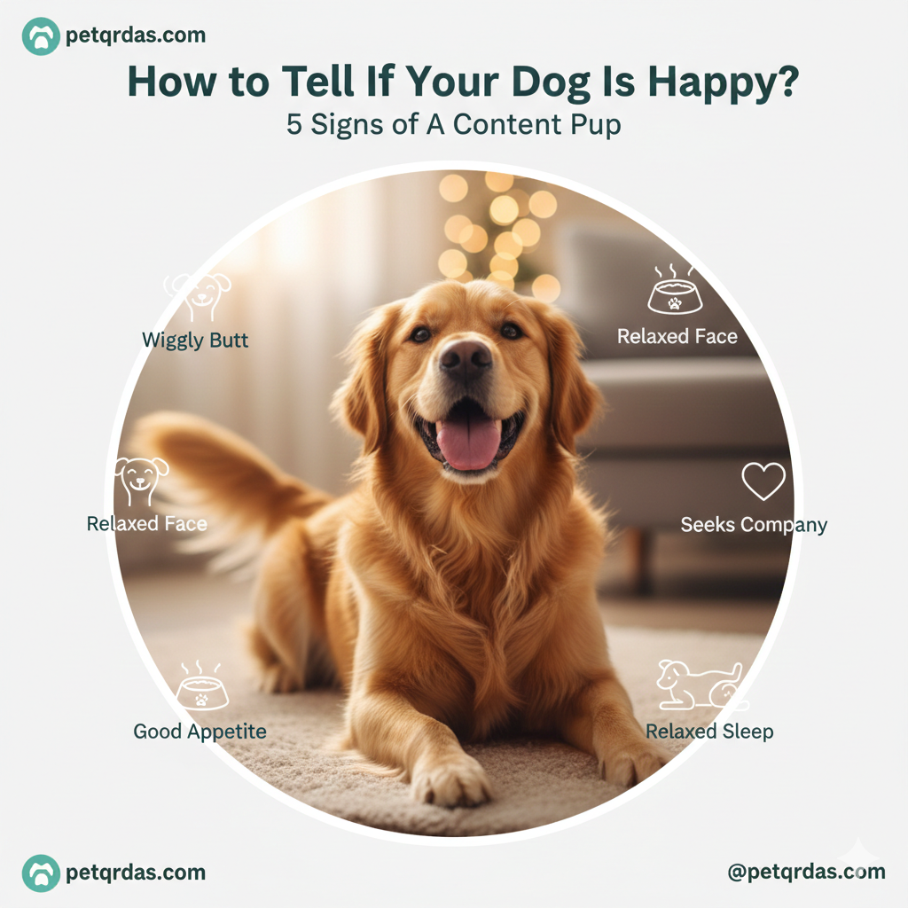 A happy golden retriever smiling at the camera with a relaxed posture petqrdas.com